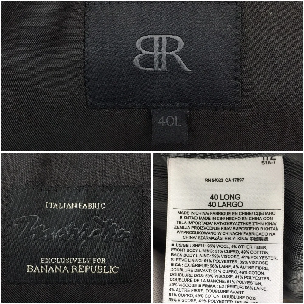 BANANA REPUBLIC‎ Mens Blazer Sport Coat Casual Jacket Size 40L Wool Suit